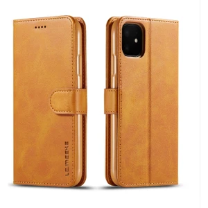 Apple iPhone 11 Için Pu Deri Cüzdan Tasarımlı Kılıf - Kahverengi (Yurt Dışından)