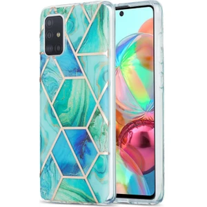 Samsung Galaxy A71 Için Mermer Desenli Kılıf - Açık Mavi (Yurt Dışından)