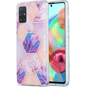 Samsung Galaxy A71 Için Mermer Desenli Kılıf - Açık Mor (Yurt Dışından)