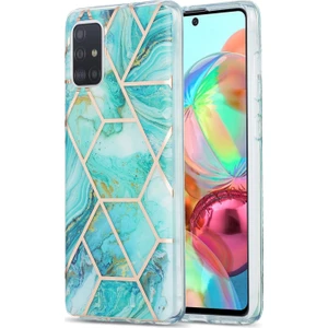 Samsung Galaxy A71 Için Mermer Desenli Kılıf - Yeşil (Yurt Dışından)