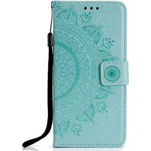 Xiaomi Redmi 9A Için Cüzdan Detaylı Stand Tasarım Desen Baskı Deri Telefon Kılıfı - Yeşil (Yurt Dışından)