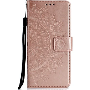 Xiaomi Redmi 9A Için Cüzdan Detaylı Stand Tasarım Desen Baskı Deri Telefon Kılıfı - Açık Pembe (Yurt Dışından)
