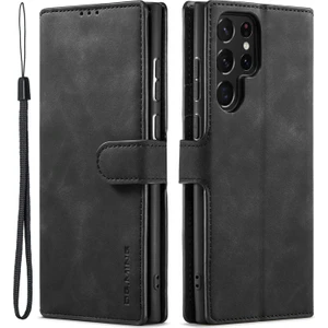 Pu Deri Katlanabilir Samsung Galaxy S22 Ultra 5g Için Telefon Kılıfı - Siyah (Yurt Dışından)