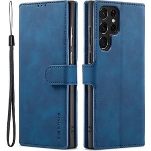 Pu Deri Katlanabilir Samsung Galaxy S22 Ultra 5g Için Telefon Kılıfı - Mavi (Yurt Dışından)