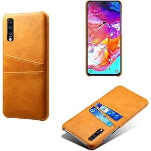 Pu Deri Kaplamalı Samsung Galaxy A70 Için Telefon Kılıfı - Sarı (Yurt Dışından)
