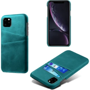 Ksq Apple iPhone 11 Pro Max Için Çift Kart Yuvalı Pu Deri Kaplamalı Sert Pc Telefon Kılıfı - Yeşil (Yurt Dışından)
