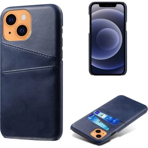 Ksq Apple iPhone 13 Mini Için Pu Deri + Pc Çift Kart Yuvalı Telefon Kılıfı - Mavi (Yurt Dışından)