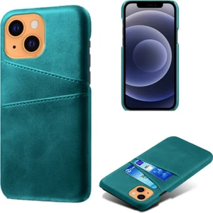 Ksq Apple iPhone 13 Mini Için Pu Deri + Pc Çift Kart Yuvalı Telefon Kılıfı - Yeşil (Yurt Dışından)