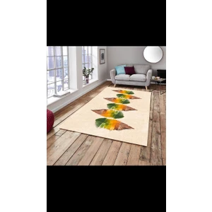 Meka Home Yaprak Model Kadife Lastikli Halı Örtüsü