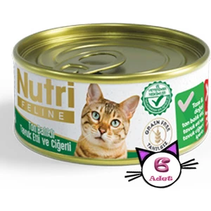 Nutri Feline Tahılsız Ton Tavuk&ciğerli 85GR Yetişkin Yaş K 6 Adet