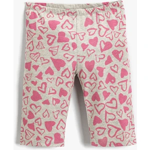 Kız Çocuk Kalp Baskılı Tayt