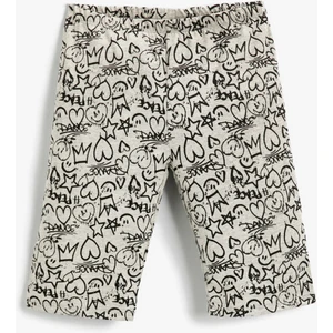 Kız Çocuk Kalp Baskılı Tayt