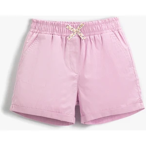 Kız Çocuk Basic Fiyonklu Şort Pamuklu