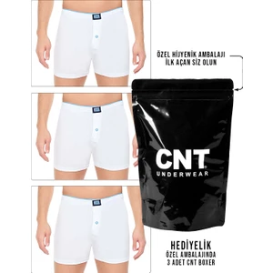 Erkek Üç'lü Premium Paket Penye Düğmeli Boxer 14 Şubat ,sevgililer Günü, Hediyelik