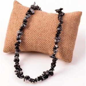 Taş Sandığı Obsidyen Taşı Şekilsiz Kolye - Kar Tanesi Obsidyen