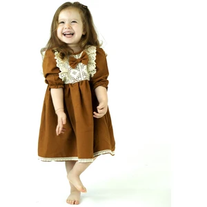 Catz Kids Kahve Güpürlü Elbise ve Toka