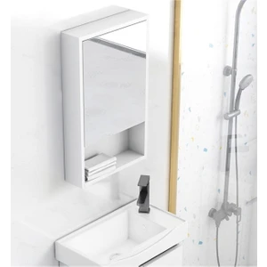 Dekoratif Tek Kapaklı Aynalı Banyo Dolabı