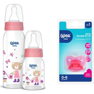 Wee Baby Desenli Cam Biberon + Emzik Seti