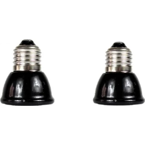 2 Adet Kızılötesi Seramik Verici Isı Lambası Sürüngen Üreme Isıtıcı Lambası 40 W + 60 W (Yurt Dışından)