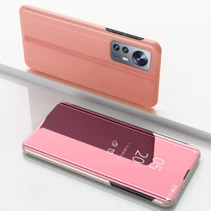 Kaplama Ayna Deri Kılıf Xiaomi 12 Pro Gül Altın