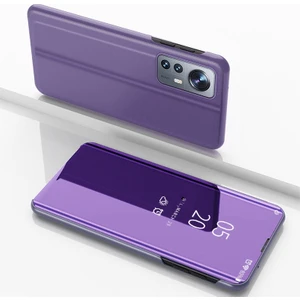 Kaplama Ayna Deri Kılıf Xiaomi 12 Pro Mor - Mavi Için