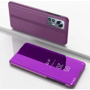 Kaplama Ayna Deri Kılıf Xiaomi 12 Pro Mor - Mavi Için(Yurt Dışından)