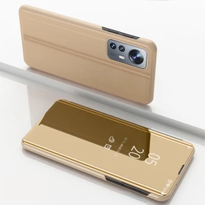 Kaplama Ayna Deri Kılıf Xiaomi 12 Pro Altın Için