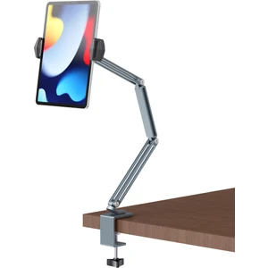 T65 Masaüstü Uzun Kollu Alüminyum Yapıda Kaliteli Kelepçeli iPad Tablet Standı