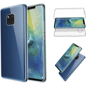 Huawei Mate 20 Pro 360 Derece Kılıf Silikon Şeffaf Ön Arka