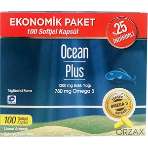 Ocean Plus Limon Aromalı Takviye Edici 100 Kapsül | Ekonomik Paket