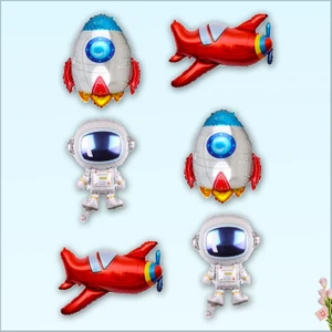 Süsle Bebek ve Parti Uzay Temalı 35 cm x 6 Adetli Folyo Balon Seti