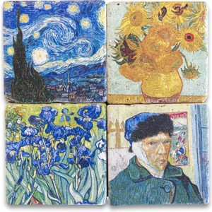 Van Gogh Eserleri 4'lü Magnet Seti 5x5 cm