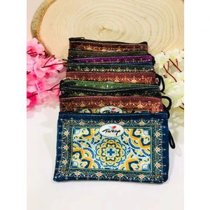 Bez Cüzdan 10adet Kadife Kilim Desenli Hediyelik Cüzdan 9*14cm Bozuk Para Cüzdanı Bez Küçük Cüzdan