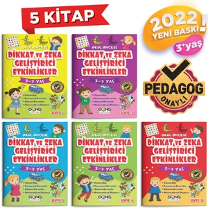 Gong Çocuk Dikkat ve Zeka Geliştirici Etkinlikler Seti 5 Kitap