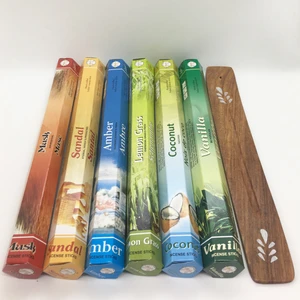 Tütsü 6 Çeşit Amber, Sandal, Misk, Hindistan Cevizi, Limonotu, Vanilya ve Tütsü Kayığı