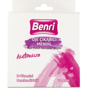 Asetonsuz Oje Çıkarıcı Mendil 10'lu