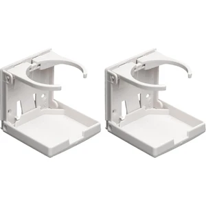 2 Adet Beyaz Plastik Ayarlanabilir Araba Araç Katlanır Içecek Kupası Içecek Tutucu (Yurt Dışından)