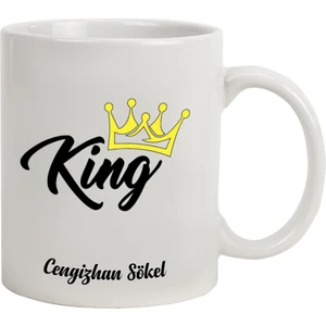 Hediye Rengi Isme Özel king Temalı kupa Bardak