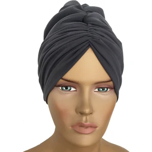 Bone Drape Model Hazır Türban Antrasit Gri