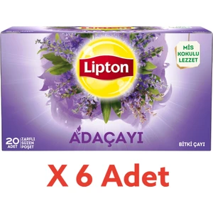 Adaçayı Bitki Süzen Bardak Poşet Çayı 20LI x 6 Adet