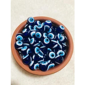Flea Market 14 mm Danagöz Nazar Boncuğu - Dekoratif Boncuk 20 Adet - ( Kalın Delikli )