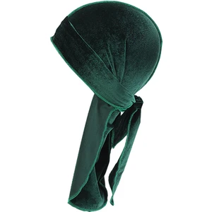 Moda Kadife Bandana Şapka Durag Uzun Kuyruk Müslüman Headwrap Bere Yeşil (Yurt Dışından)