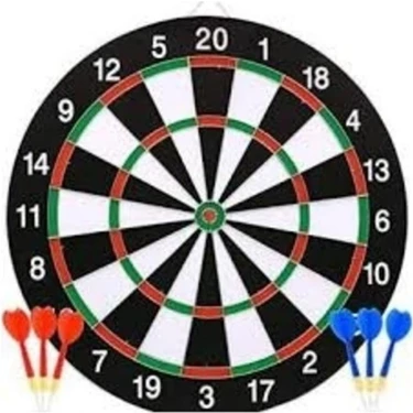 Onyıl Oyuncak Dzc Kuzenler Avm Iğneli Çift Taraflı Dart Tahtası Büyük Boy 30 cm 6 Ok Aktivite Spor