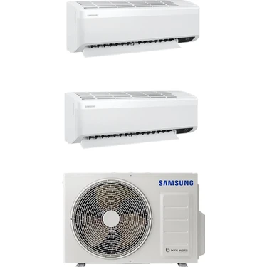 Samsung Wind Free (AJ050TXJ2KH/EA) 2X9000 BTU Iç 5,2 Kw Dış Ünite A 18000 BTU 1+2 Sistem Multi