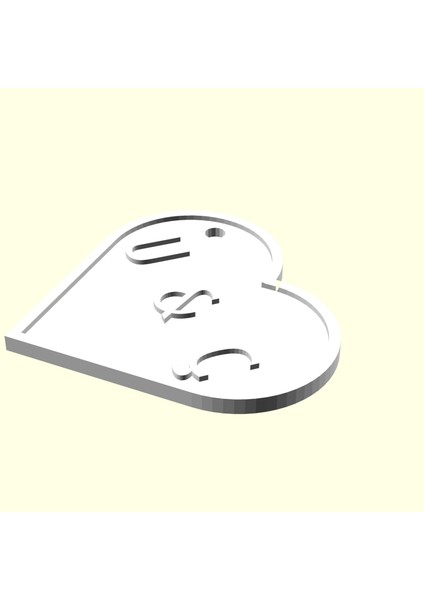 U & Ç Kişiye Özel Üretim Zincirsiz Kalp Aşk Anahtarlık Sevgiliye Eşe Hediyelik Tag Organik Plastikten