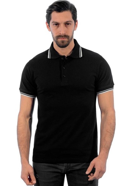 , Polo Yaka Tişört, Siyah-Beyaz -136E3750- Tshirt, T-shirt