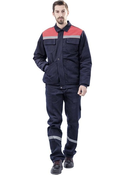 , Kapitoneli Mont Takım, Lacivert-Kırmızı -92E252-İş Takım