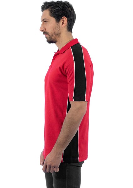 , Polo Yaka Tişört, Kırmızı-Siyah -136E2379- Tshirt modelleri
