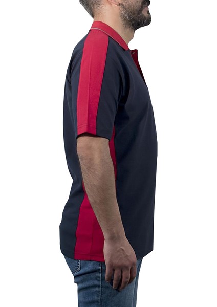 , Polo Yaka Tişört, Lacivert-Kırmızı -136E1392- Tshirt fiyatları