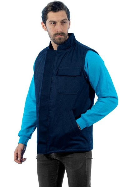 , Kapitoneli Yelek, Lacivert -118E1245- Kışlık Yelek-Vest